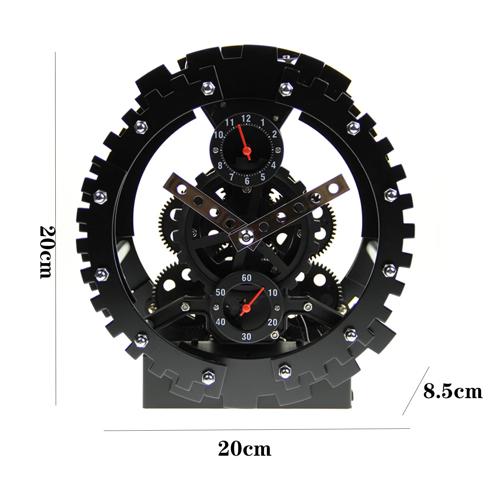 Amazon.co.jp: 目覚まし時計、現代の機械式産業用時計、歯車時計卓上